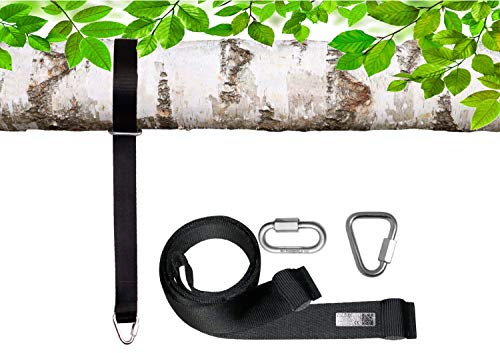PATRON® Baumschlinge 5m, Made in Germany, 2 Karabiner Gratis, Hightech Polyester 2.200 kg, geprüfte Qualität 50cm - 8 m, schnell & einfach für Hängematten, Hängesessel, Schaukeln, Bandlänge:5m