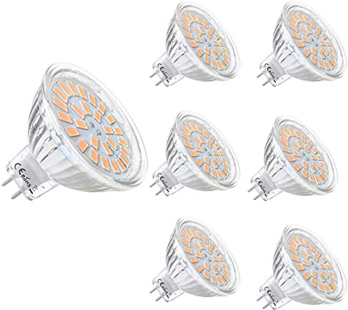 Vlio 6er MR16 GU5.3 LED Lampen Warmweiß 5W Ersatz für 40W Halogen Kein Flackern 3000K 450 Lumen LED Birne Leuchtmittel 120° Abstrahwinkel Spot Nicht Dimmbar AC/DC 12V