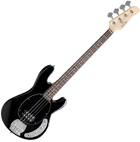 Rocktile MB-4 BK E-Bass - Body: Linde, Hals: Ahorn - Griffbrett: Technical Ebony - 2 Single Coil-Pickups im Humbucker-Format - Regler: 1x Blend, 1x Volume, 1x Tone - Schwarz