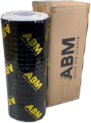 ABM - Tappetino isolante in alluminio butilico, 2,0 mm x 40 cm x 5 m, 2 m², autoadesivo, per isolamento auto, isolamento auto