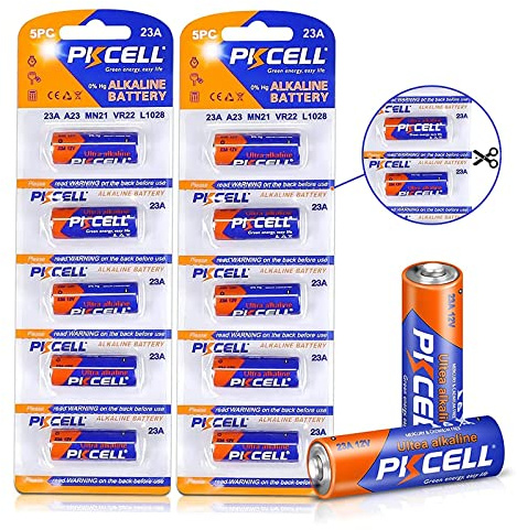 PKCELL Lot de 10 piles alcalines A23 23 A 12 V 12 V Spécialité 23AE