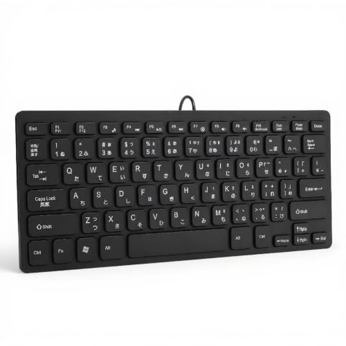 Zunate Japanische Tastatur, 78 Tasten, kabelgebundene japanische Tastatur, ultradünne, stummgeschaltete Desktop USB Schnittstelle, Computer Laptop Schreibmaschinen