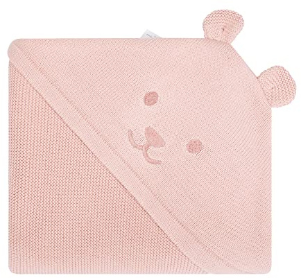 Steiff Unisex Baby Basic Decke Strick GOTS, Silver Pink