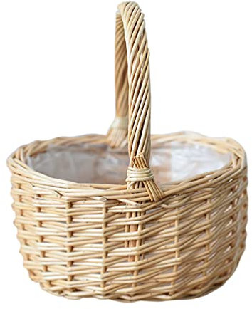 Zerodeko Gewebter Blumenmädchenkorb Dekorativer Obstkorb Für Zuhause Geschenkkorb Aus Geflochtenem Material Handgemachter Aufbewahrungskorb Für Snacks Und Kleine Gegenstände