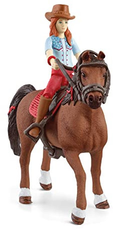 schleich HORSE CLUB | Hannah & Cayenne 42539 | bewegliche Mädchenfigur | mit Pferde Zubehör | tolles Geschenk für Mädchen und Jungen | Pferde Spielzeug ab 5 Jahren | 10 Teile | exklusiv bei Amazon
