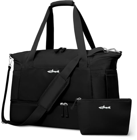 ETRONIK Gym Bag for Women, Personal Item Travel Bag with Shoes Compartment, Weekender Overnight Duffel Bag with Wet Pocket, Carry On Bag for Women, Travel, Gym, Weekend