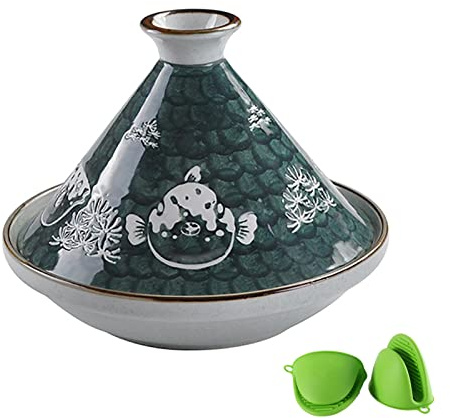 YLWX Tagine Kochplatte Marokkanisch, Handgefertigte Keramik Tajine Topf, Traditioneller Tontopf Zum Kochen (Color : B)