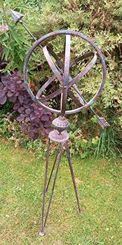 Inspirational Gifting Beautiful Verdigris Decorative Metal Armillary Sphere Globe Garden Sculpture - 105cm tall!