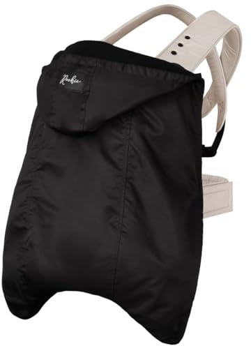 ROOKIE Babytragen Regen- und Wettercover (Schwarz) - Größe 56-96 - Weiches Fleece als Innenfutter - Wind & Wasserabweisend - Passend für alle Rookie Tragen