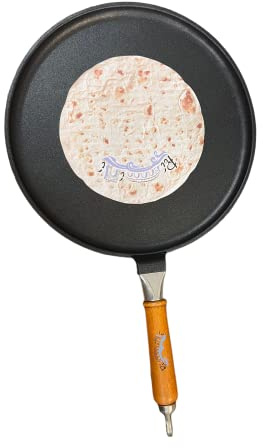 Generico Amarcord La Romagna Padella per piadina in alluminio con manico staccabile in legno Rimini Diametro 30 cm