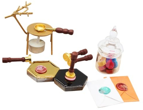 ibasenice Miniatur Wachssiegel Modell FüR Puppenhaus, Bunte Legierung, 4x2.6x2cm, Puppenhaus ZubehöR, Puppenstuben Deko, 1/6 1/12 MaßStab, Miniatur ZubehöR FüR Puppenhaus Dekoration