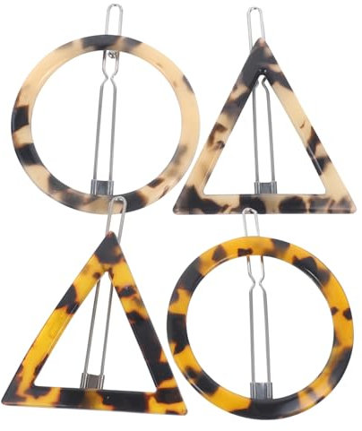 GALPADA 4stücke Teiliges Geometrische Haarspangen Aus Acryl Mit Leopardenmuster Runde Und Dreieckige Haarklammern Modische Haarclips Für Damen Und Mädchen Festes Halten Und Vielseitiges St