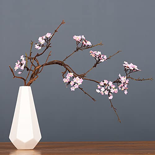Liuyoyo Cherry Blossom Branches Without vase Decor Flowers Branch Artificial Cherry Blossom Tree Stem 34Inch Long Stem Fake Plum Blossom Flowers Arrangement for Wedding Home Japanese Decor(pink-3pc)