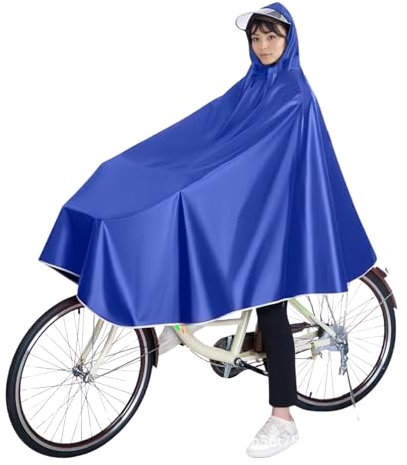 Shengxi Regenponcho Wasserdicht Regencape Regenjacke Poncho für Mountainbikes Elektrofahrräder Outdoors (DE/NL/SE/PL, Alphanumerisch, Einheitsgröße, Regular, Regular, Blau)