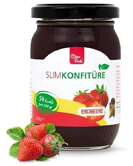 3 x CleanFoods Confiture 54 calories sans sucre I confiture de fruits I fraise 235g I sans génie génétique I seulement 54 calories pour 100g l Vegan
