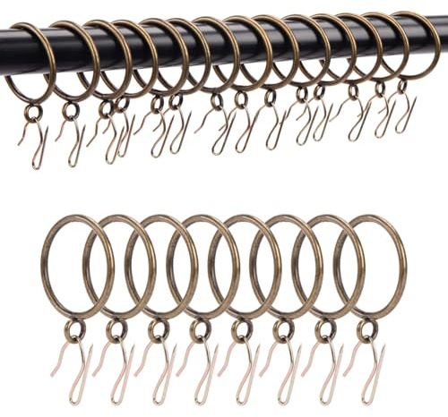 Curtain Rings With Hooks Metal Drapery Rings with Eyelets and Pinch Pleat Curtain Hooks 24 Pack TXZWJZ