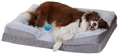 GUPPBF Panier pour Chien Moyen Taille - Lit orthopédique pour Chien - Canapé pour Animal de Compagnie - Déhoussable et Lavable en Machine - Doux et Confortable - Antidérapant - Gris - 75cm×50cm×15cm