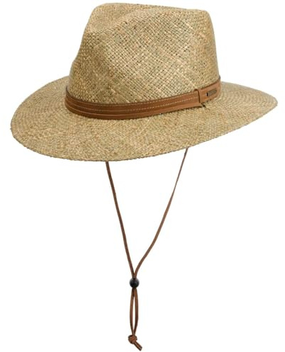 Stetson Travellerhut Strohhut Seegras mit Kinnband Herren Frühling Sommer