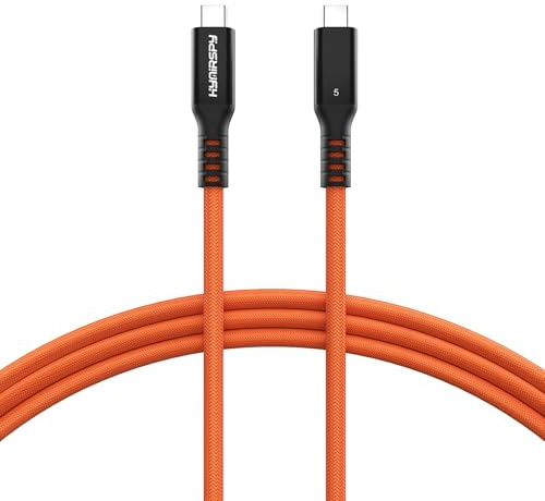 HYairspy Thunderbolt 5 Kabel, 1m 80 Gbps USB4 Kabel, PD3.1 240W 48V 5A USB-C Ladekabel, 8K60Hz 4K144Hz Videokabel USBC für Macbook Pro/iPad/iPhone/Monitor/Dockingstation/Dock/SSD/Galaxy S25 Ultra