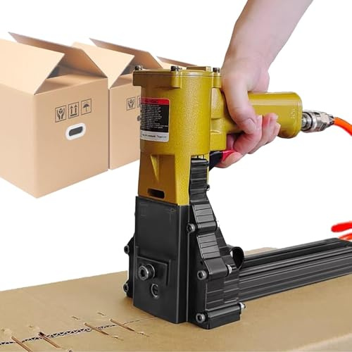 Pneumatic Carton Packing Staple Tool, Automatic Handheld Box Sealer for 15mm-18mm/22mm Nails (One Color 15to18mm)