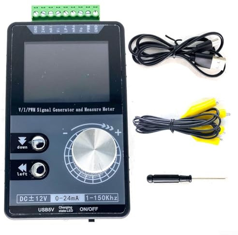 Aprilsunnyzone Générateur de signal multifonctionnel - Source de tension de courant 4-20 mA 0-10 V pour sortie d'impulsion PWM avec écran TFT de 5,1 cm