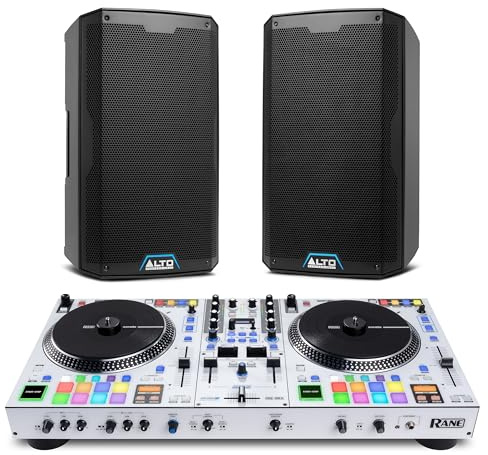 Rane ONE MKII DJ Controller and ALTO TS412 Powered PA Speakers Pair for Live Music, DJ sets, Events, Music production