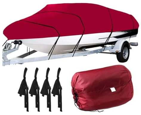 Telo copri barca 210D 20-22Ft Copertura for barca resistente impermeabile Anti UV Custodia parasole for la pesca Sci rimorchiabile V-scafo marino