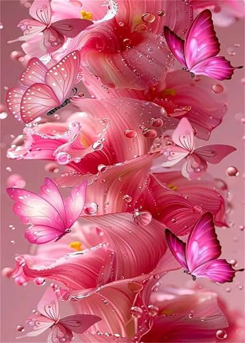 Puzzle 300 Pieces Fleurs Papillon Roses, Jeux éducatif Défi Jouets Puzzles Classiques, Parfaitement Emboîtable Lettres au Dos, pour Vous Faciliter Le Travail pour Hommes Femmes Plus âgés 38 x 26 cm