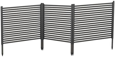 Garvee Metall Gartenzaun 3 Paneele, 124cm Höhe x 270cm Länge, Schwarz | Rostfrei & dekorativ – Kein Graben nötig, einfache Montage – Sichtschutz & Tierbarriere – Terrasse, Gartenbeet, Hinterhof
