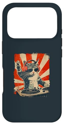 Drôle DJ Cat Disco Sound Tech Casque Musique Coque pour iPhone 17 Pro