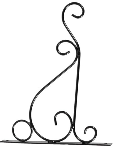 Levemolo Metal Flower Basket Hook Wall-Mounted Plant Brackets Black 20.5Cm Hanging Hook for Indoor Outdoor Garden Hanging Ornaments