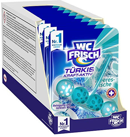 WC FRISCH Türkis Kraft-Aktiv Meeresfrische, WC-Reiniger und Farbspüler, 10er Pack (10 x 1 Stück)
