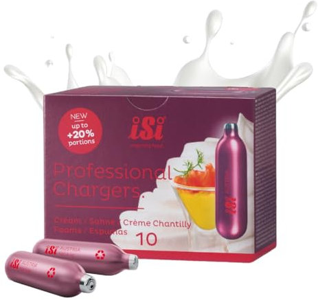 Cápsula de crema de cargador profesional isi isin810pro, paquete de 10