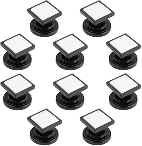 Creatwls 10 pcs Schrankgriffe Möbelgriff Keramik Porzellan und Zinklegierung Set Einloch Türknöpfe Möbelknöpfe Möbelknäufe Küche Möbel Griff Knauf Haus Dekoration