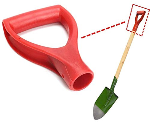 BSGP 1Pc Plastic Scoop Poly D Grip Handle For Spade Fork Shovel Replacement Lawn Farm Snow Removal Spade Fork Shovel, Red