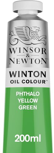 Winsor & Newton 1437403 Winton, feine hochwertige Ölfarbe - 200ml Tube mit gleichmäßiger Konsistenz, lichtbeständig, hohe Deckkraft, reich an Farbpigmenten - Phthalo Gelbgrün