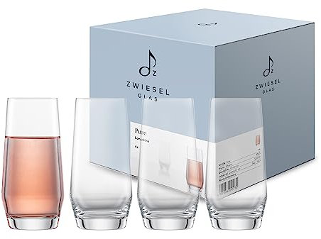 Zwiesel Glas Bicchieri da long drink Pure (set da 4), eleganti bicchieri per long drink, bicchieri in cristallo Tritan lavabili in lavastoviglie, Made in Germany (Art. n. 122320)