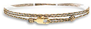Made by Nami Dünnes Wickel-Fußband für Herren & Damen mit Karabiner-Haken Verschluss - Handmade Männer Fußkettchen - Surfer-Schmuck Herren-Schmuck - 100% Wasserfest & Verstellbar
