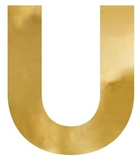 PartyDeco Gold Alphabet Spiegel Braut und Bräutigam Initialen Hipsu Acryl Buchstaben Zeichen Symbol U Backdrop Hochzeit Backdrop Hochzeit Hanging Wall Floral Inschrift Spiegel