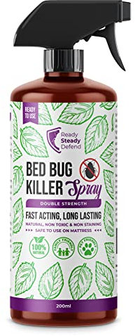 Bed Bug Killer Spray 200ml | for Bed Bugs, Eggs, Nymphs and Adults | Complete BedBugs Treatment | Bedbug Spray for Mattresses, Bedding & Carpets | Non-Staining & Low Odour, Quick & Easy Application