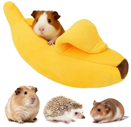 GNEORA Betthöhle, Versteck für Ratten, Hamster, Kleintierhäuser und Lebensräume, warmes Versteck und gemütliches Bananenbett für Igel, Ratten, Chinchillas, Meerschweinchen, Frettchen, Schlange