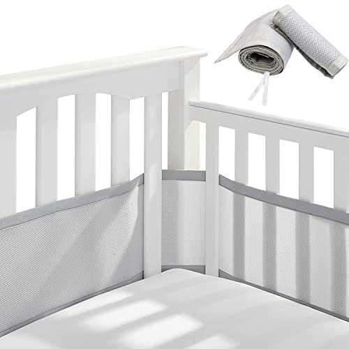Shengruili Bettumrandung Babybett,Baby Nestchen Bettumrandung,Kopfumrandung Babybett,Babybett Atmungsaktiver Kollisionsschutz,Babybett Umrandungen,für Neugeborene,Jungen und Mädchen