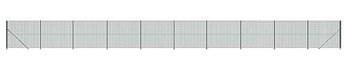 'vidaXL Green Galvanised Steel Wire Mesh Fence with PVC Coating and Interlocking Design- Versatile Usage with Complete Assembly Kit and Robust Structure for Property or Animal Enclosure