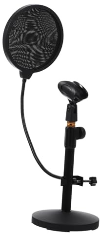TOYANDONA Live Broadcast Microphone Stand Adjustable Tabletop Mic Holder for Home Studio Use Mic Clip and Pop Filter