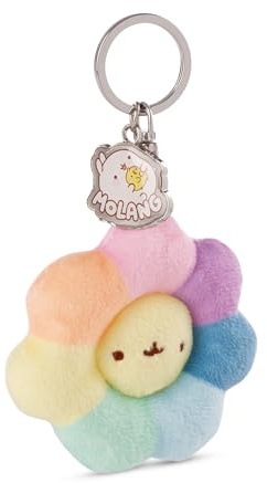 Schlüsselanhänger Regenbogenblume 7cm bunt - Plüsch-Begleiter Kuscheltieranhänger mit Schlüsselring für Schlüsselband, Schlüsselbund & Schlüsselhalter