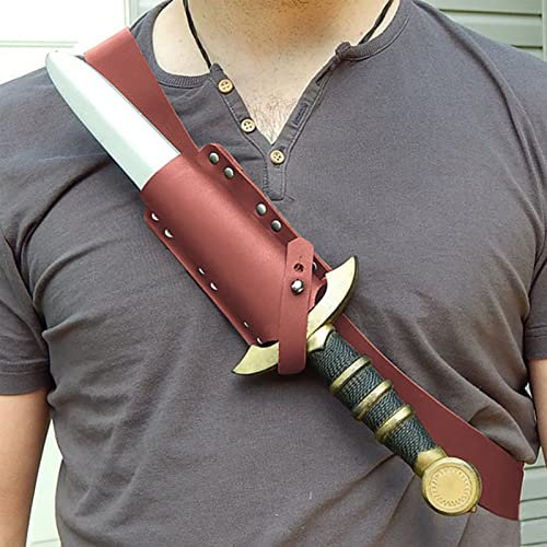 Cachorro Vintage Ninja Sword Dagger Frog, Outdoor Protective Knife Sleeve, Medieval Assassin Satchel Sword Frog Waist Holster Props, Renaissance Cosplay Costume,Red