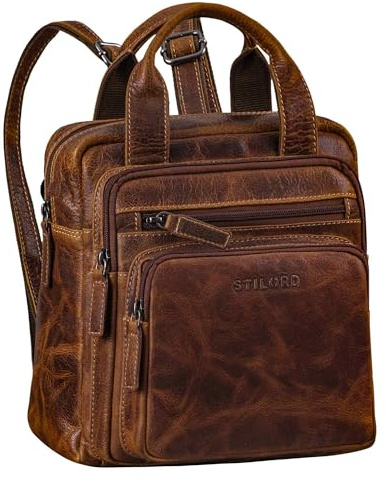 STILORD Maple Kleiner Rucksack Damen Leder Tagesrucksack Mini Rucksack-Tasche Vintage Damen-Rucksack Klein Cityrucksack Lederrucksack Damen Echtleder Backpack Daypack Farbe:luino - braun