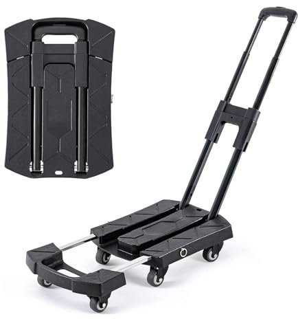 Carrello a piattaforma Carrello a piattaforma estensibile Carrello a mano piatto in metallo Carrello a pianale silenzioso Carico 50 kg Carrello a spinta pieghevole Carrello per traslochi pesanti