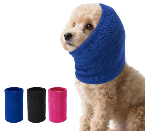 Ohrenschützer für Hunde Lärmschutz，Anti-lärm Ohrenschutz Hund, Pet Earflap Head Wrap,Haustier Schallschutzhaube，Gehörschutz für Hunde (blau, S)