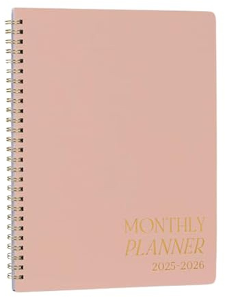 Planificador mensual 2025-2026, calendario 2025-2026 planificador | Planificador mensual estético y cuaderno,Calendario conciso y para el diario organizador de la escuela en casa, lista de
